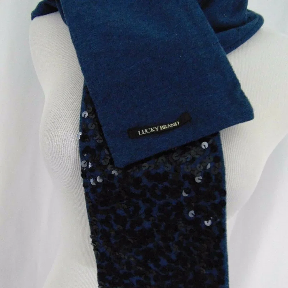 Lucky Brand Blue Sequins Scarf